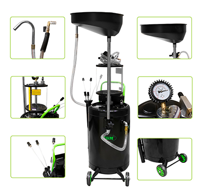 Colector pentru ulei uzat auto JBM 53874, capacitate rezervor 90 litri, capacitate filtru cu sita pentru colectare 10 litri