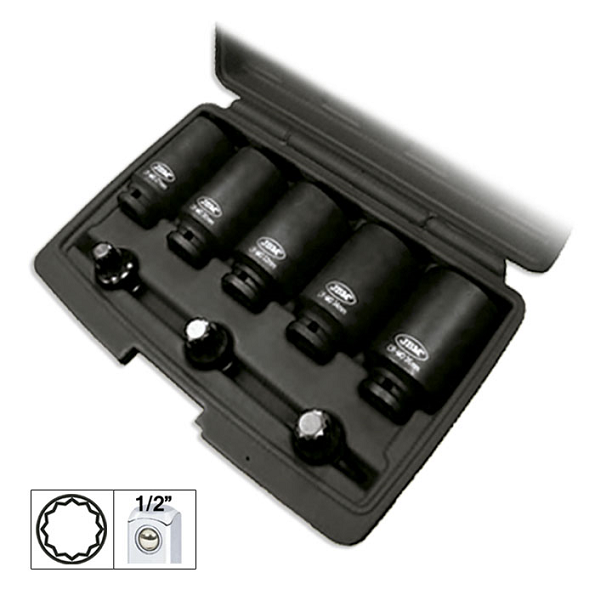 Set 8 tubulare si capete de impact JBM 52547, XZN, 1/2 inch, cutie transport si depozitare
