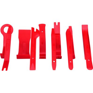 Set 11 pene din material plastic KS TOOLS Master 911.8205, pentru demontare clipsuri, rosu