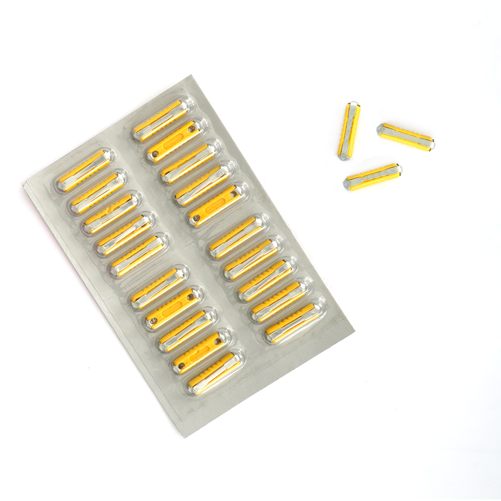 Blister sigurante fuzibile auto, cilindrice TECNOPART 51360, 16 A, galbene, set de 20 de bucati