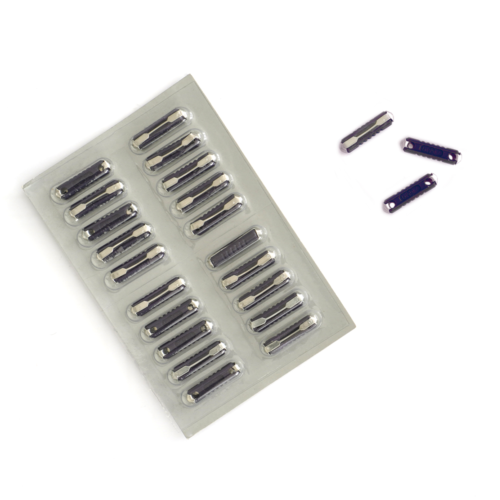 Blister sigurante fuzibile auto, cilindrice TECNOPART 51356, 5A, mov, set de 20 de bucati