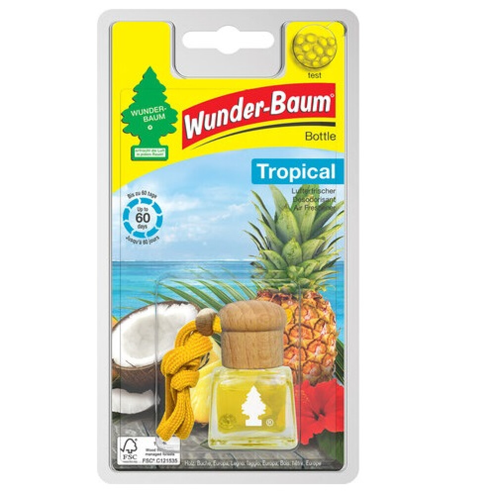 Odorizant auto sticluta WUNDER-BAUM 45999, aroma Tropical, 4.5 ml