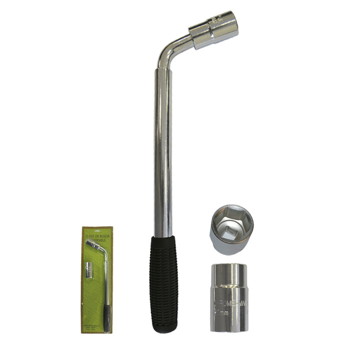 Cheie extensibila pentru roti JBM 51416, cu tubulatura reversibila, cheie tubulara 17/19 mm si 21/23 mm