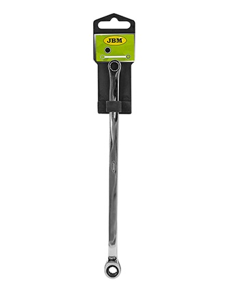 Cheie inelara extra lunga cu clichet JBM 30475, marime 14 mm, otel crom vanadiu