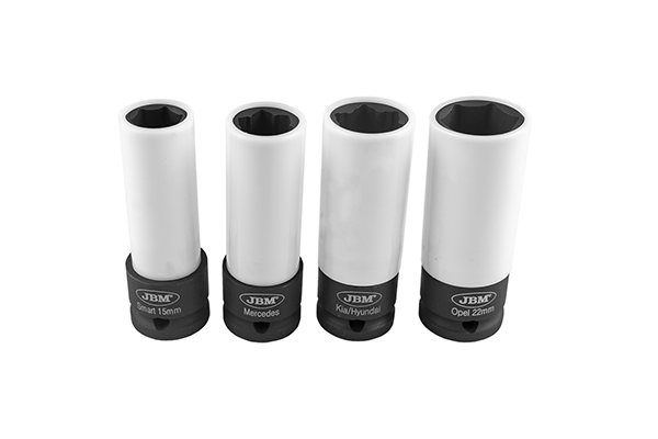 Set 4 tubulare de impact JBM 08685, prindere 1/2 inch, lungime 85 mm, pentru jantele din aliaj