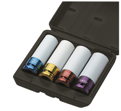 Set 4 tubulare impact JBM 00179, prindere 1/2 inch, speciala pentru extractie roti