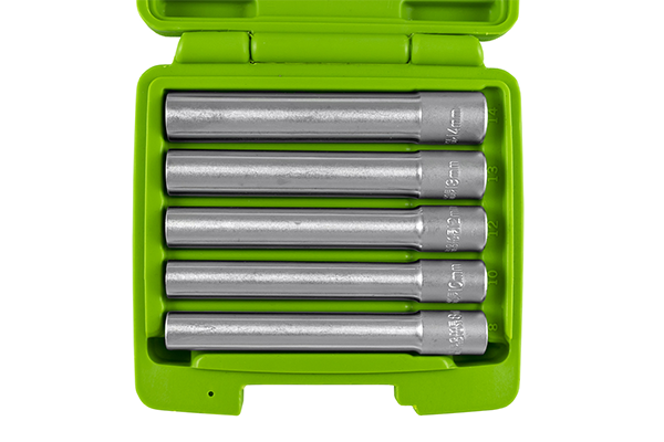 Set 5 chei tubulare hexagonale lungi JBM 91237, lungime 120 mm, prindere 3/8 inch, 8, 10, 12, 13, 14 mm