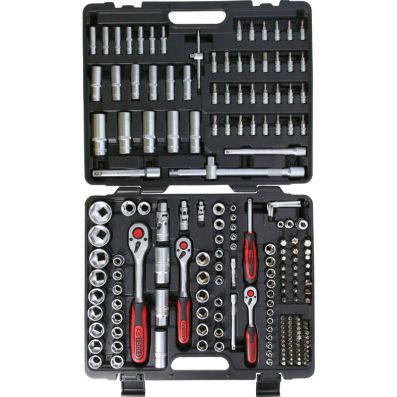 Set 195 chei tubulare KS TOOLS 917.0795, prindere 1/4 inch, 3/8 inch, 1/2 inch, geanta din material plastic