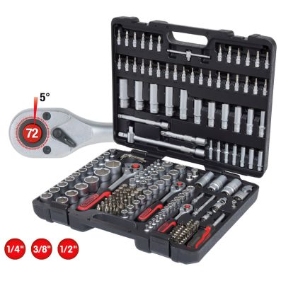 Set 179 chei tubulare KS TOOLS 917.0779, prindere 1/4 inch, 3/8 inch, 1/2 inch, geanta din material plastic