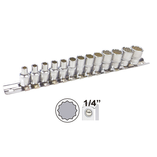Set 13 tubulare inelare JBM 00205, prindere 1/4 inch, marimi 4, 4.5, 5, 5.5, 6, 7, 8, 9, 10, 11, 12, 13, 14 mm