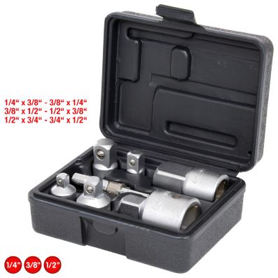 Set 7 adaptoare KS TOOLS 917.0707, prindere patrat 1/2 inch, crom vanadiu, geanta din material plastic