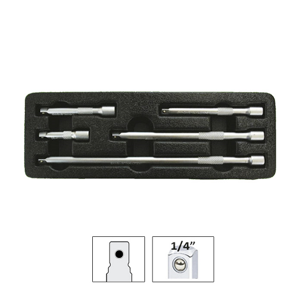 Set prelungitoare JBM 51447, prindere 1/4 inch, cap normal, 50 mm, 75 mm, 100 mm, 152 mm, 227 mm