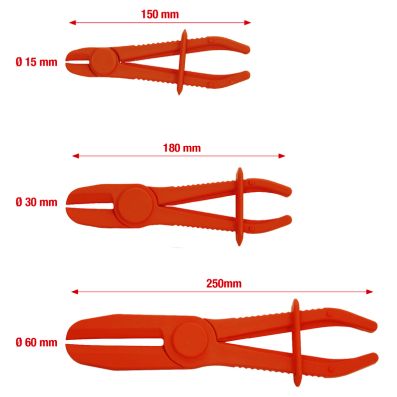 Set 3 clesti pentru obturat furtunuri KS TOOLS 115.5050, plastic, cu blocare