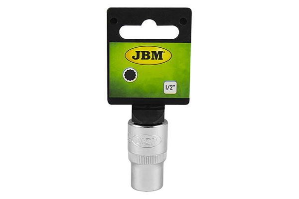 Cheie tubulara BiHexagonala JBM XZN 28700, scurta, lungime 30 mm, prindere patrata 1/2 inch, cromata