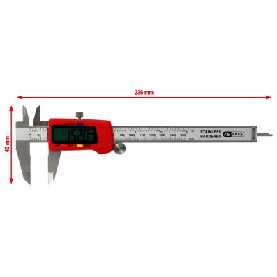 Subler digital KS TOOLS 300.0532, lungime 235 mm, otel inoxidabil, cutie din material plastic
