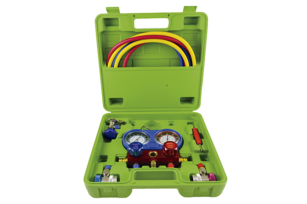 Set de verificare, golire si umplere a sistemului de aer conditionat JBM 53456, gaze R134a, R12, lungime furtun 1550 mm