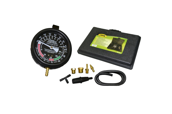 Verificator de presiune si vid JBM 53426, cu manometru, furtun, accesorii, cutie material plastic