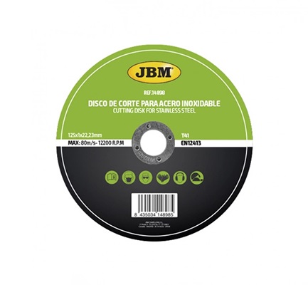 Disc pentru debitare inox JBM 14898, 125 x 22.23 x 1 mm, tip T41