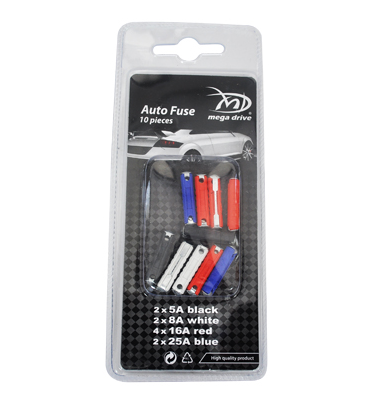 Set 10 sigurante fuzibile MEGA DRIVE 44028, pentru automobile Dacia, blister