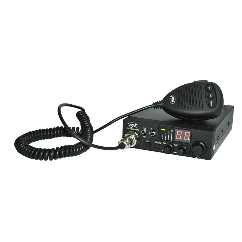 Statie radio CB PNI 13154 Escort HP 8024, alimentare 12/24 V, cu ASQ reglabil, 40 canale, putere emisie 4W+