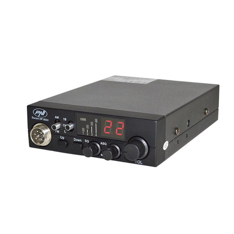 Statie radio CB PNI 13154 Escort HP 8024, alimentare 12/24 V, cu ASQ reglabil, 40 canale, putere emisie 4W+