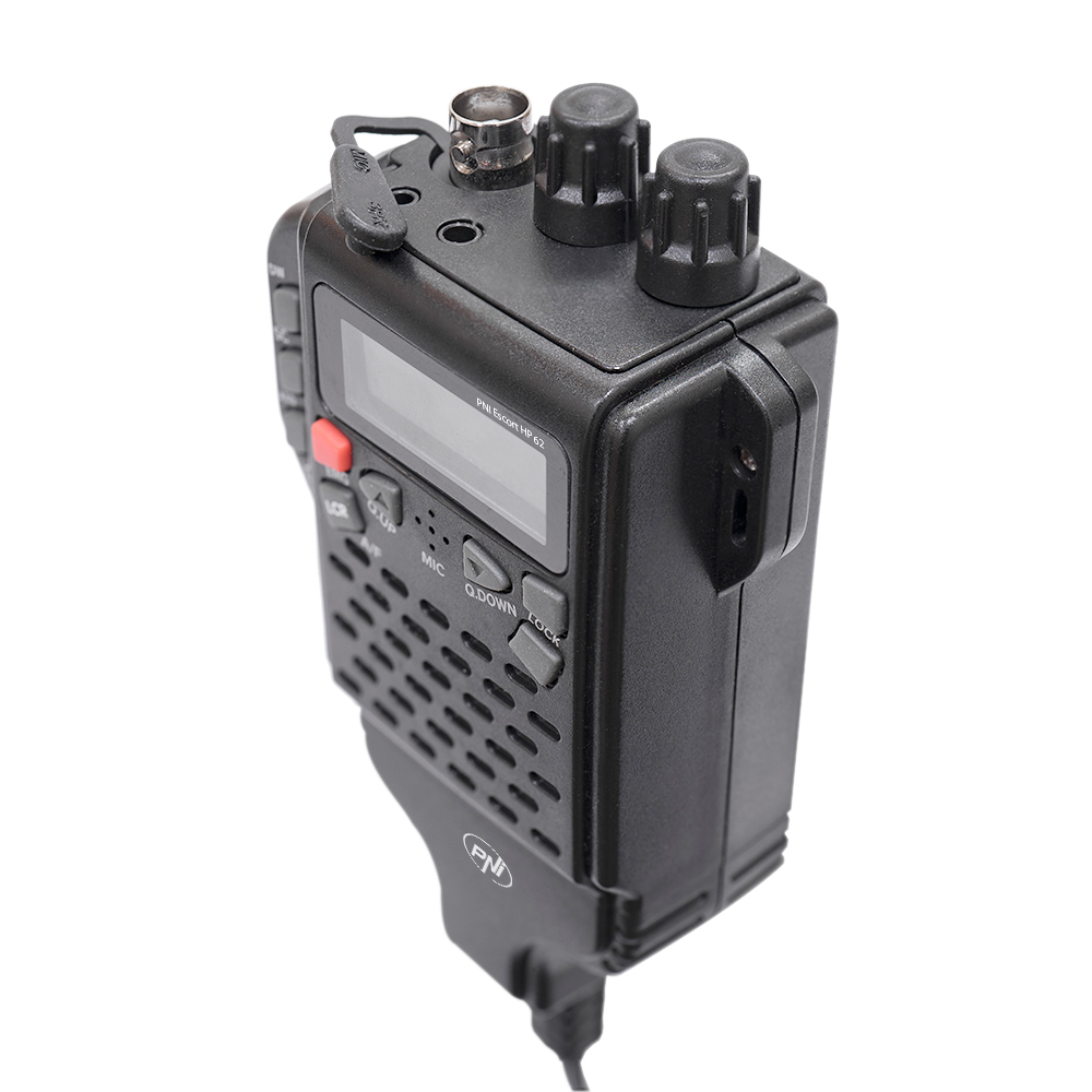 Statie radio CB portabila PNI Escort HP62 24611, conector BNC, mufa cu 2 pini si mufa PL259, 40 canale, putere emisie 4W+