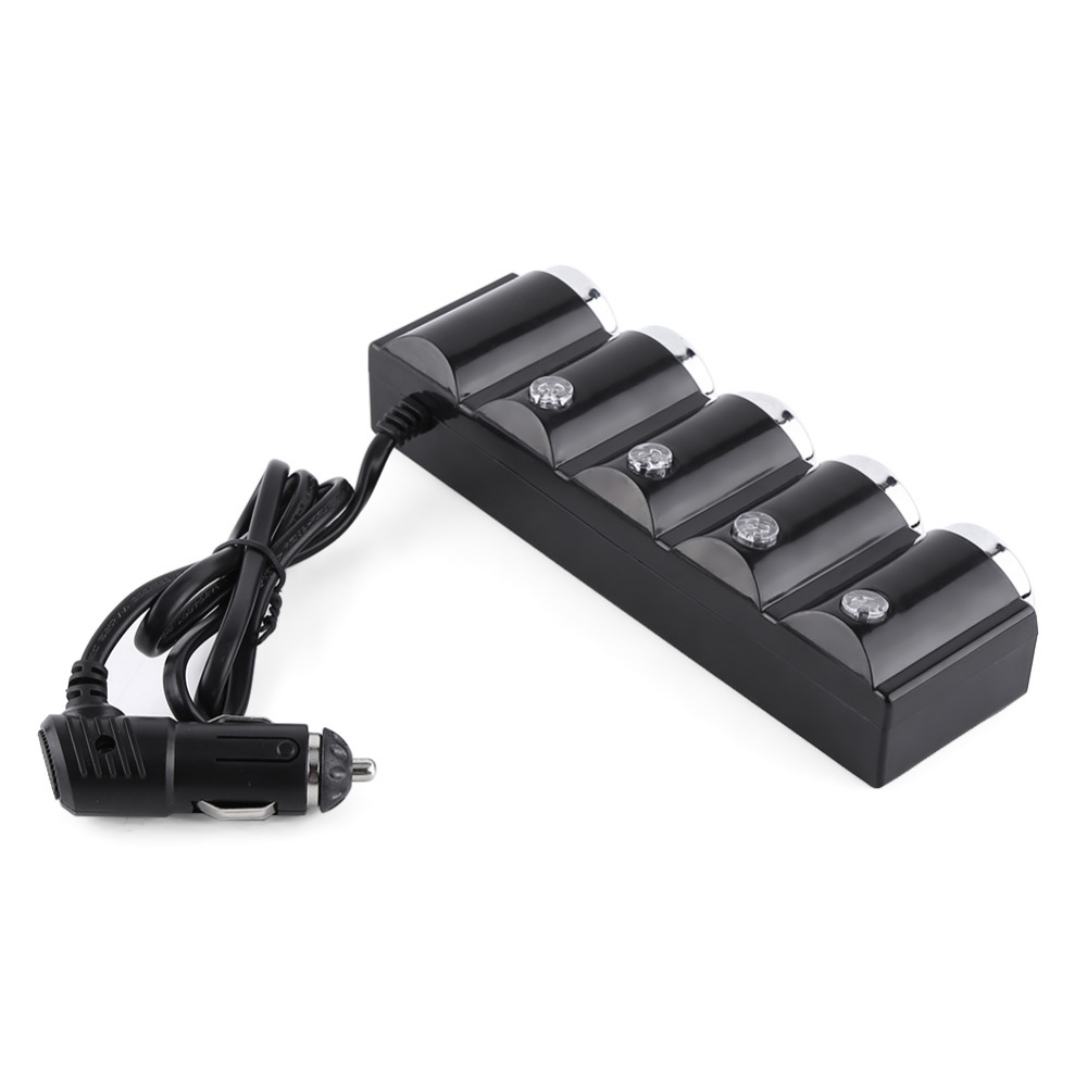 Incarcator auto PNI Lighter 04 42104, cu 4 iesiri de bricheta, 12 V/24 V, 2 iesiri USB, 1A, indicator led