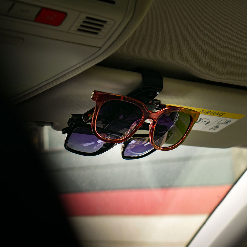 Suport auto pentru 2 perechi de ochelari MEGA DRIVE 24303, dimensiuni 98 x 26 x 43 mm, plastic ABS