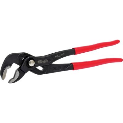 Cleste pentru pompe de apa KS TOOLS 115.2012, reglare prin buton, deschidere maxima 45 mm, crom vanadiu, manere cu invelis de plastic