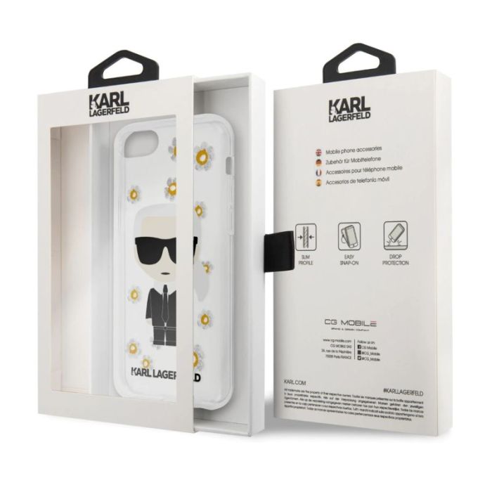 Husa iPhone 7/8/SE2020/SE2022 Karl Lagerfeld KLHCI8HFLT, Ikonik Flower Transparent