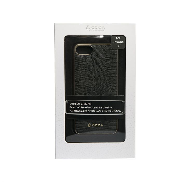 Carcasa iPhone 7/8/SE2020/SE2022 Occa OCLZDIPH7WH, Lizard White, piele naturala, protectie margine 360 grade