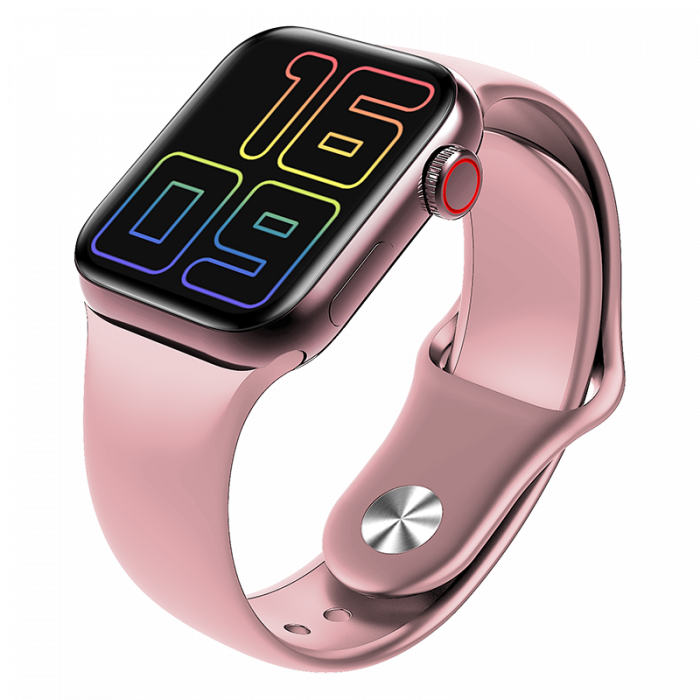 Ceas smartwatch HiFuture HiTime Mini Pink, cadran din aliaj de zinc, diametru display 35 mm