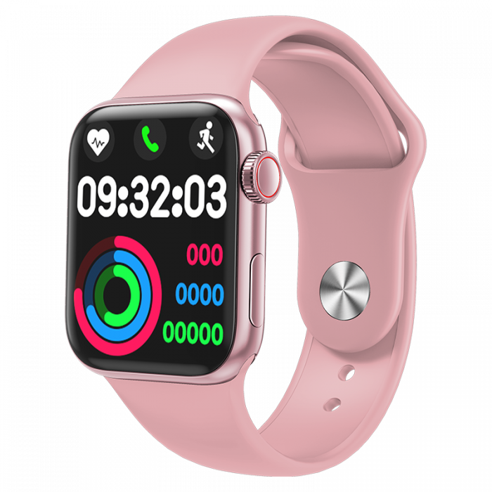 Ceas smartwatch HiFuture HiTime Mini Pink, cadran din aliaj de zinc, diametru display 35 mm