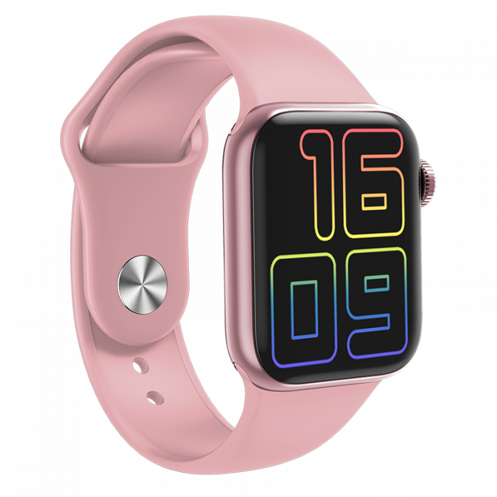 Ceas smartwatch HiFuture HiTime Mini Pink, cadran din aliaj de zinc, diametru display 35 mm