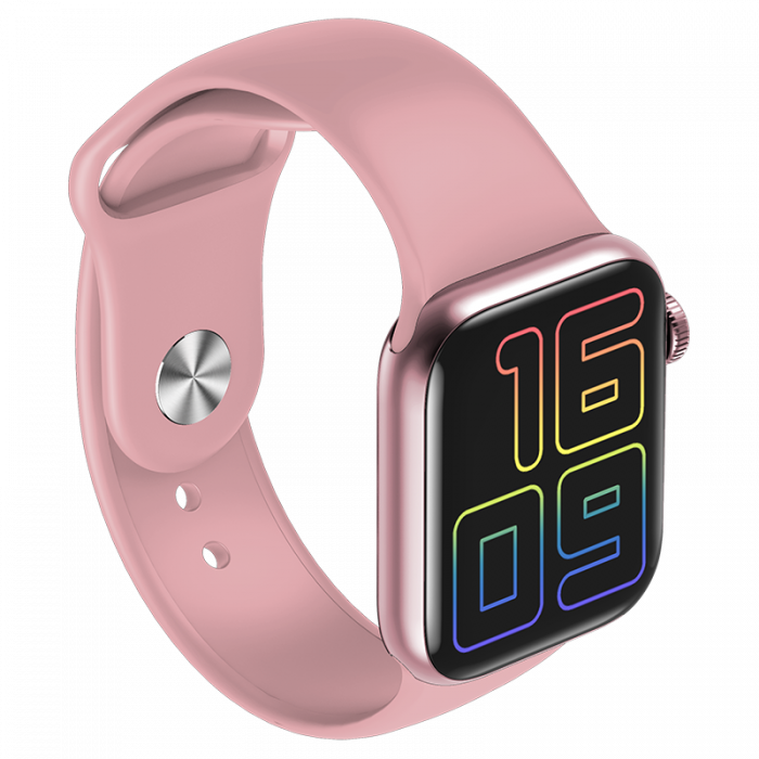 Ceas smartwatch HiFuture HiTime Mini Pink, cadran din aliaj de zinc, diametru display 35 mm