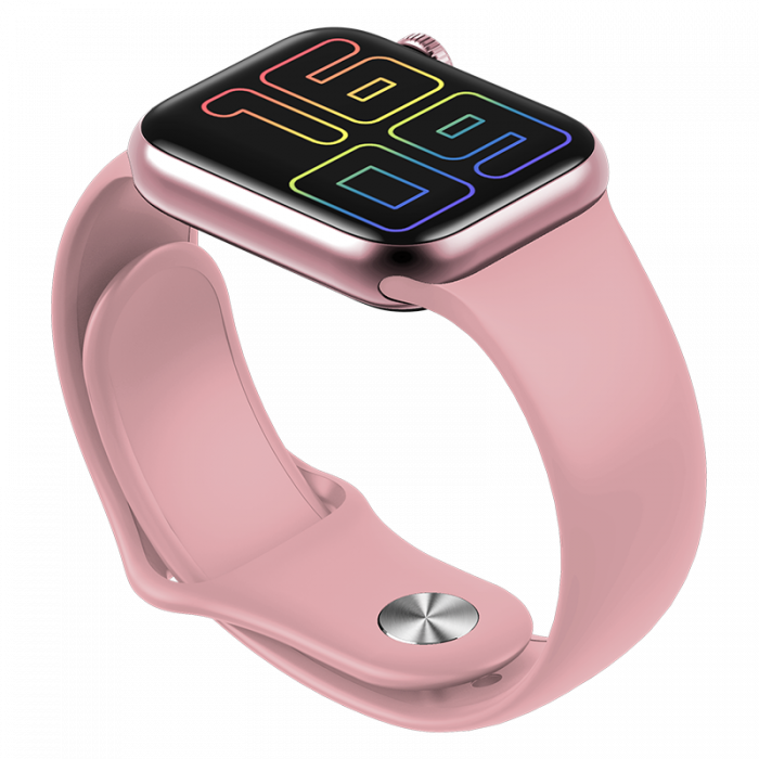Ceas smartwatch HiFuture HiTime Mini Pink, cadran din aliaj de zinc, diametru display 35 mm