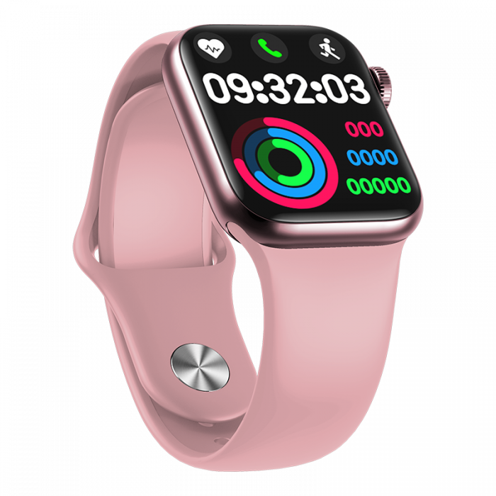 Ceas smartwatch HiFuture HiTime Mini Pink, cadran din aliaj de zinc, diametru display 35 mm