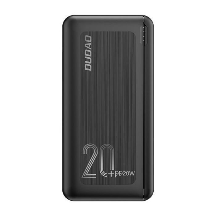 Acumulator extern Dudao 20000 mAh, Incarcare rapida 3.0, 20W, 2x USB / USB Type C Negru
