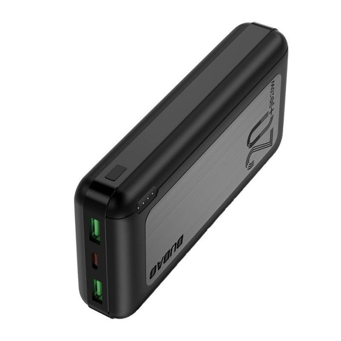 Acumulator extern Dudao 20000 mAh, Incarcare rapida 3.0, 20W, 2x USB / USB Type C Negru