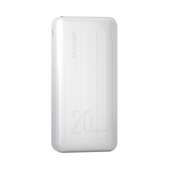 Acumulator extern Dudao 20000 mAh, Incarcare rapida 3.0, 20W, 2x USB / USB Type C Alb