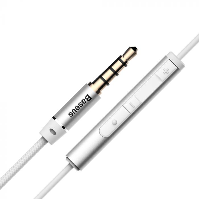 Casti audio Jack 3.5mm Baseus Encok H06, argintiu, in-ear
