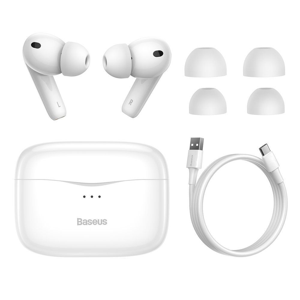Casti audio in-ear true Wireless Baseus Simu S2 Bluetooth 5.0, alb