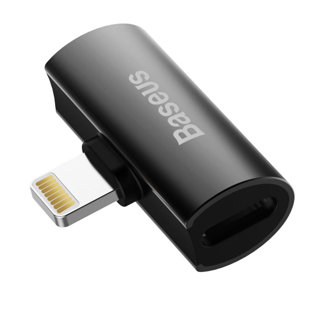 Adaptor incarcare, audio, Lightning la Dual Port Lightning Baseus L46, negru
