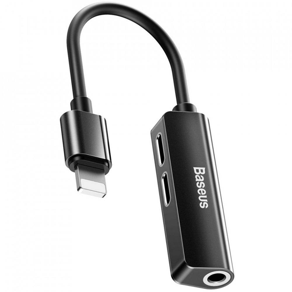 Adaptor audio Lightning la Lightning si Jack 3.5mm Baseus L52, incarcare