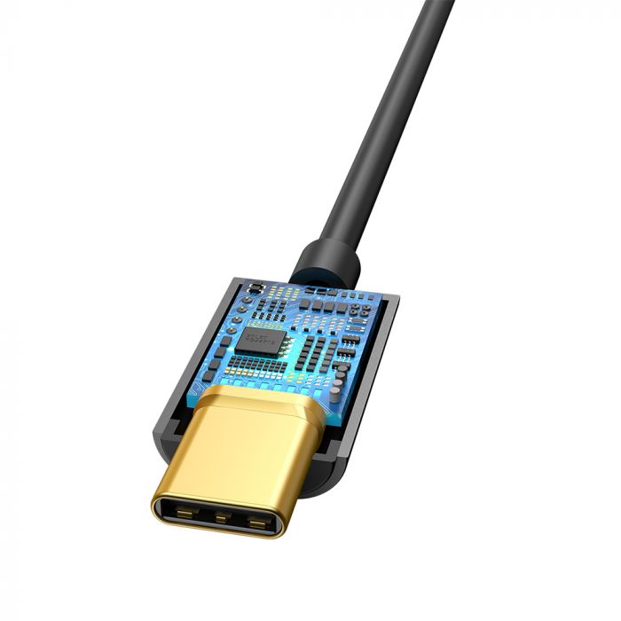 Adaptor audio Type-C la port Jack 3.5 mm Baseus L54, negru