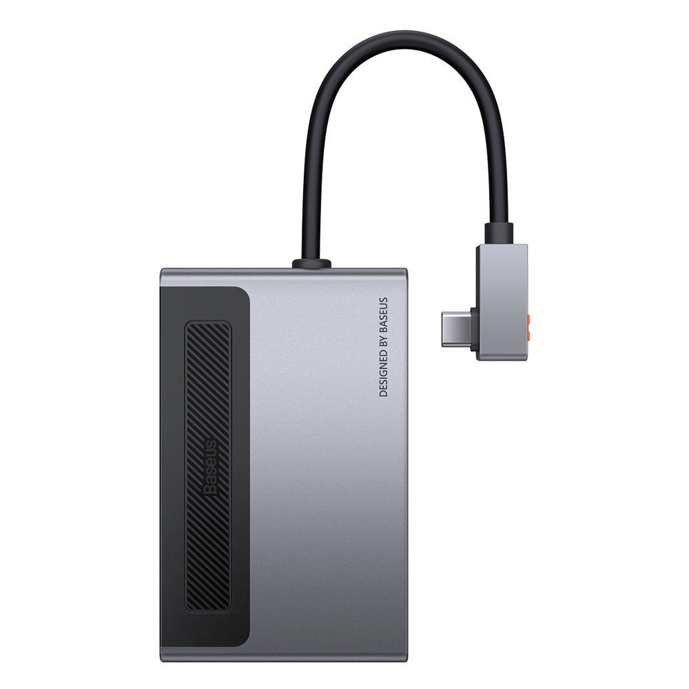 Adaptor incarcare, date multihub 6in1 Type-C la USB 3.0, Jack 3.5 mm, TF/SD, 4K HD, PD Baseus Magic Multifunctional, gri