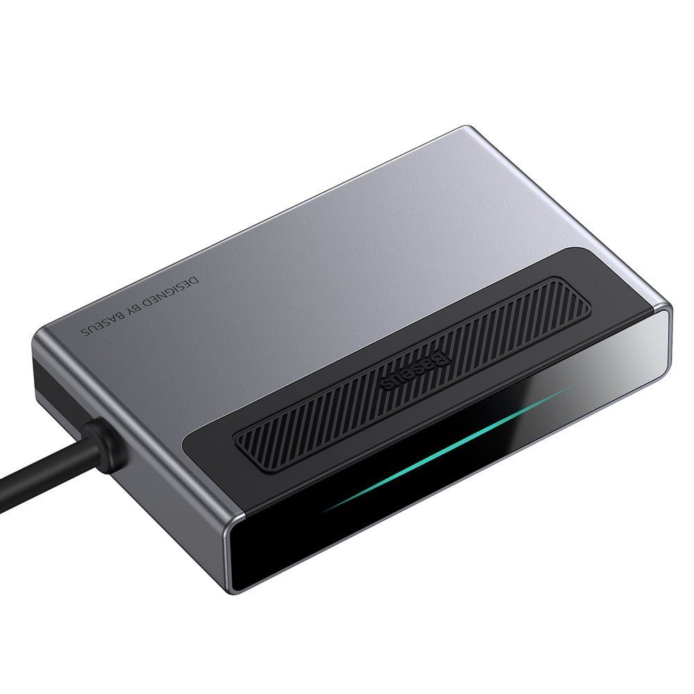 Adaptor incarcare, date multihub 6in1 Type-C la USB 3.0, Jack 3.5 mm, TF/SD, 4K HD, PD Baseus Magic Multifunctional, gri