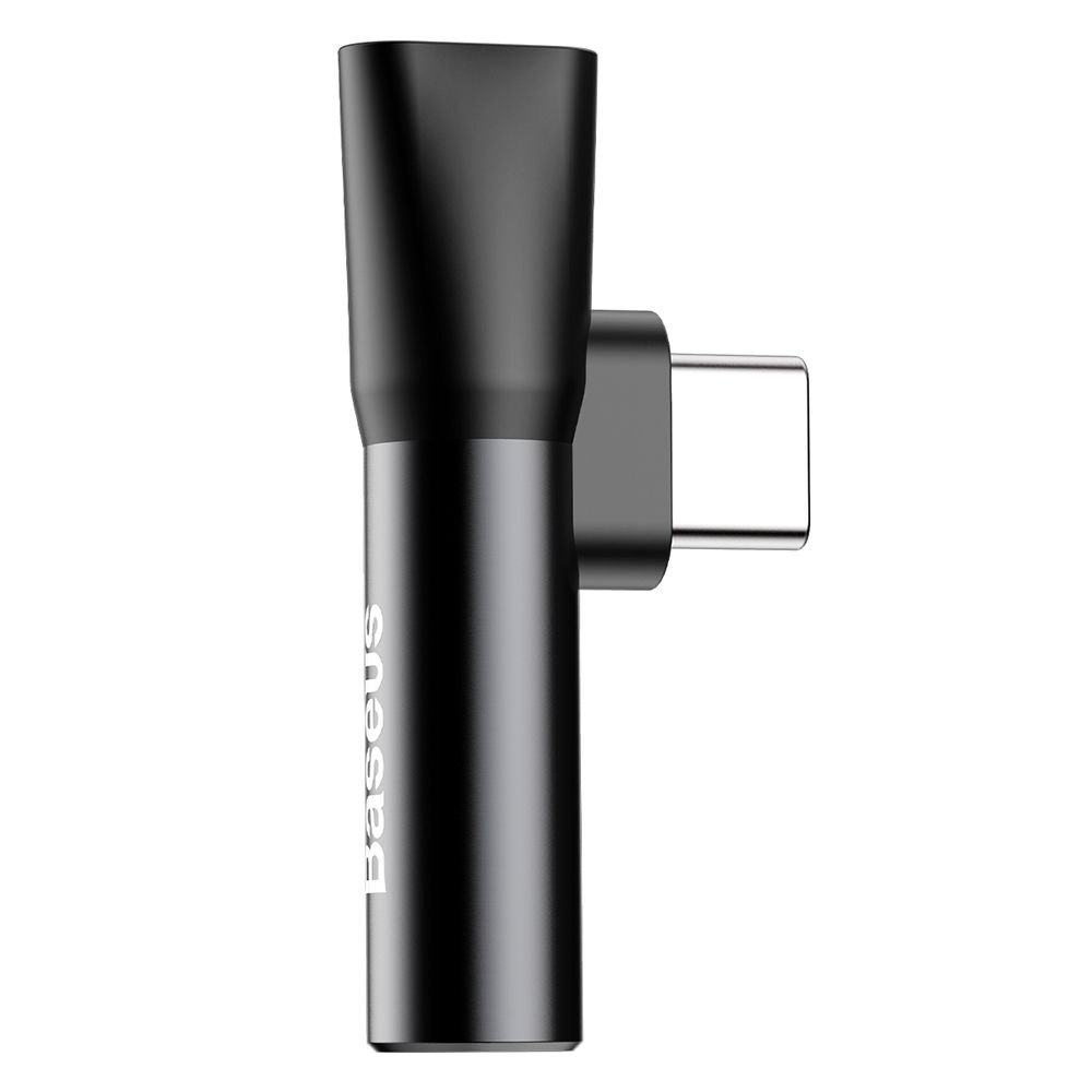 Adaptor incarcare, audio Type-C la port Type-C si port Jack 3.5mm Baseus L41, negru, 1A max, 2 in 1