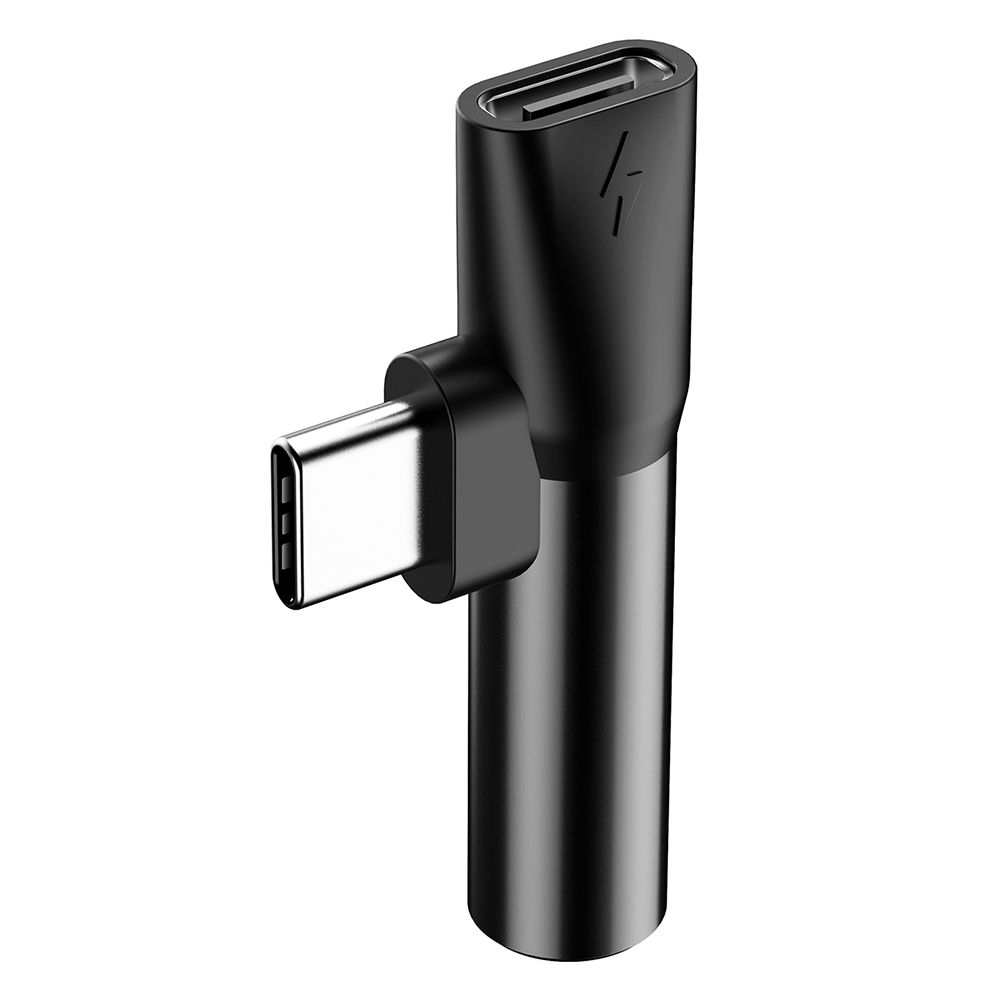 Adaptor incarcare, audio Type-C la port Type-C si port Jack 3.5mm Baseus L41, negru, 1A max, 2 in 1