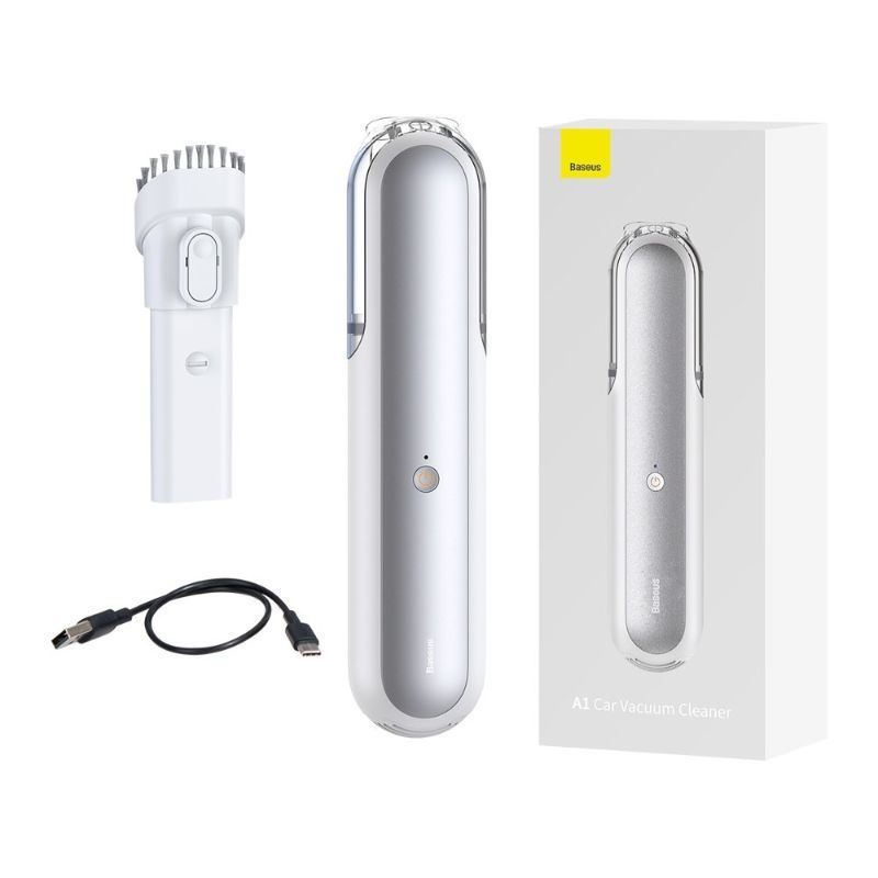 Aspirator Auto Wireless Baseus Mini A1, alb, cablu Type-C inclus, 30W, 4000 Pa